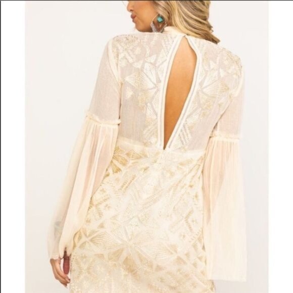 NWT Free People Cleo Mini Dress Tea cream SZ 6 - Picture 2 of 11